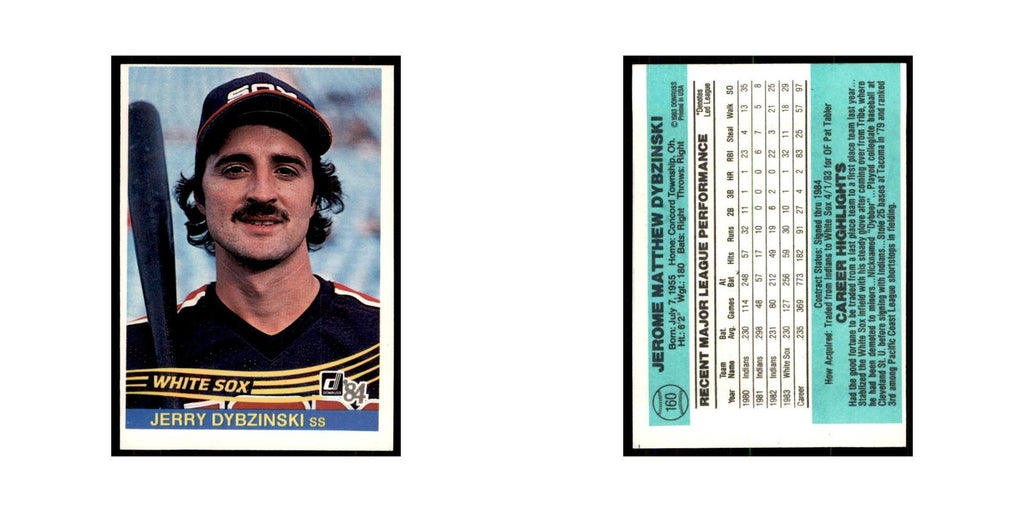 Jerry Dybzinski 1984 Donruss #160 Chicago White Sox Baseball Card NM