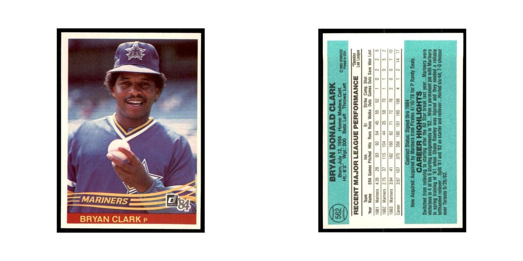 Bryan Clark 1984 Donruss #562 Seattle Mariners Baseball Card NM