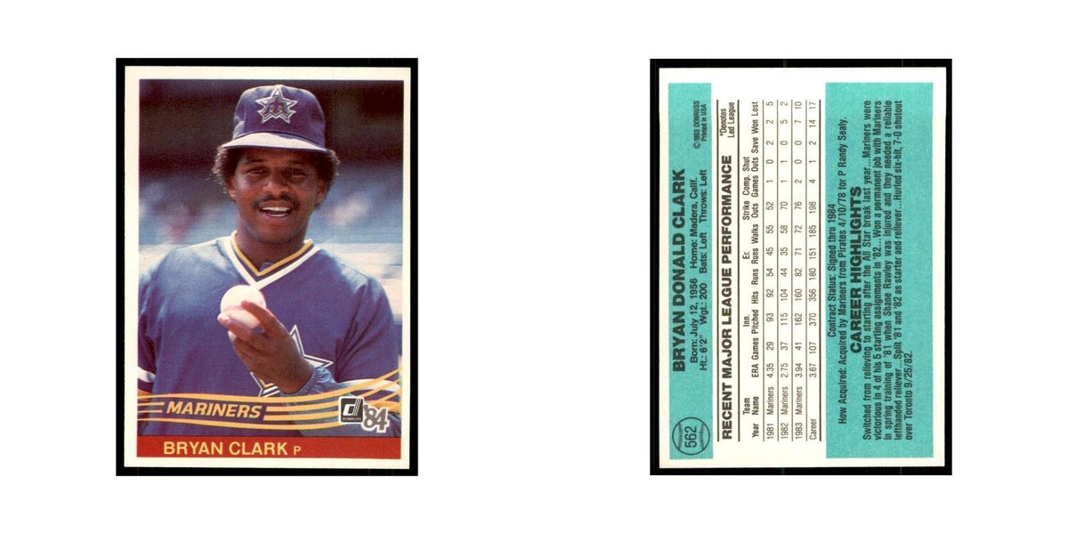Bryan Clark 1984 Donruss #562 Seattle Mariners Baseball Card NM
