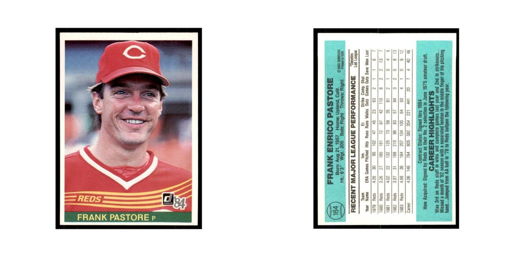 Frank Pastore 1984 Donruss #164 Cincinnati Reds Baseball Card NM