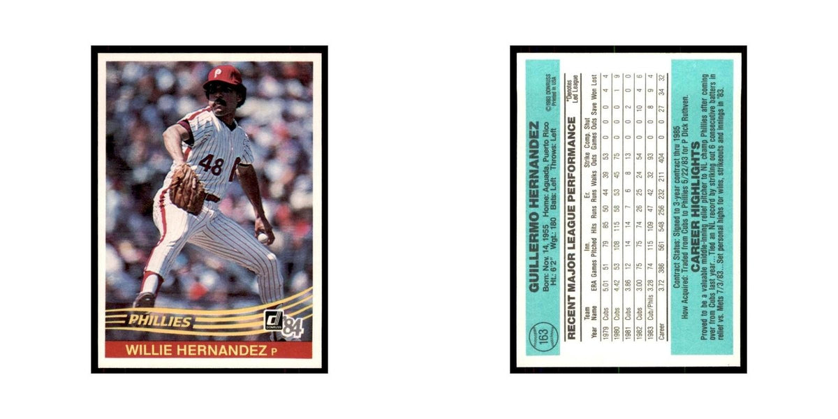Willie Hernandez 1984 Donruss #163 Philadelphia Phillies Baseball Card NM