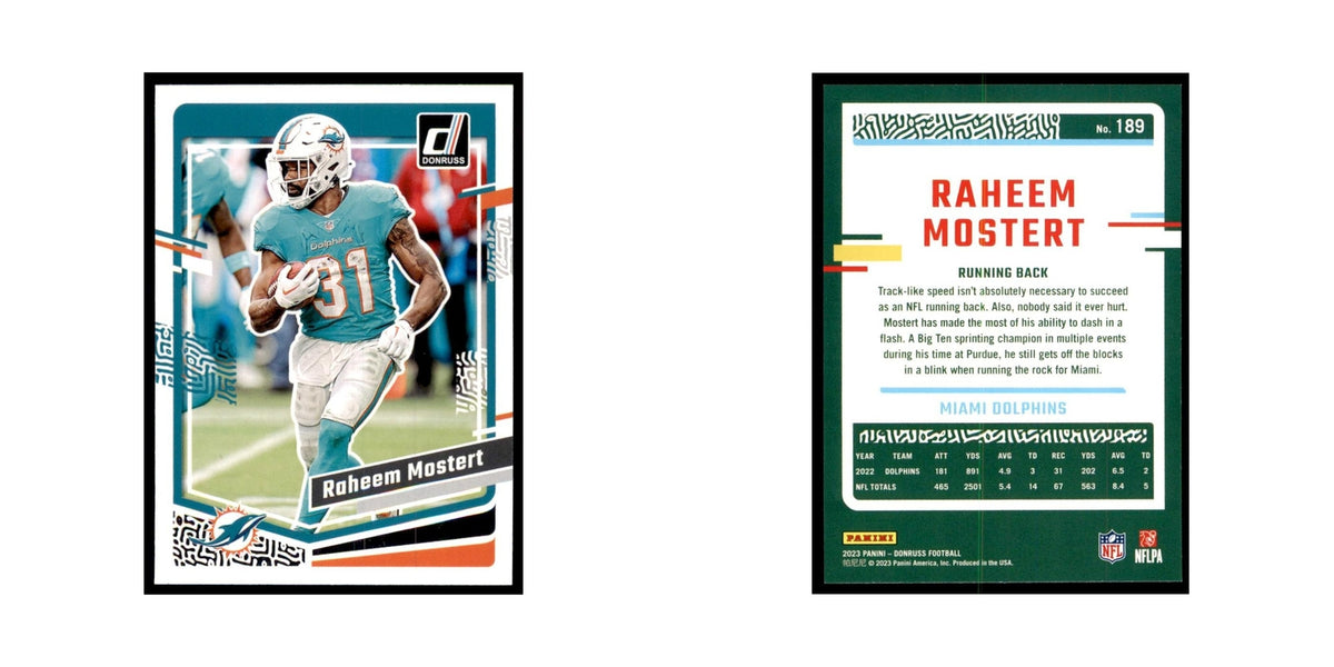 Raheem Mostert 2023 Donruss #189 Miami Dolphins Football Card NM