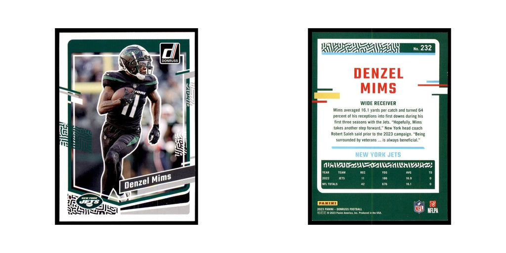 Denzel Mims 2023 Donruss #232 New York Jets Football Card NM