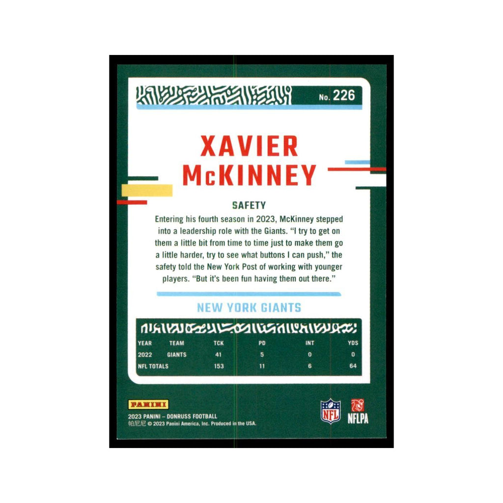 Xavier McKinney 2023 Donruss #226 New York Giants Football Card NM