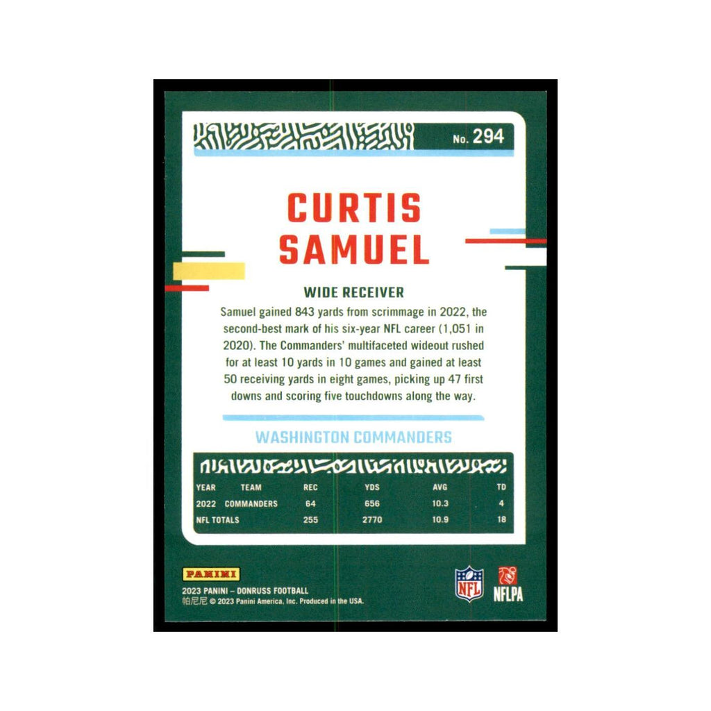 Curtis Samuel 2023 Donruss #294 Washington Commanders Football Card NM