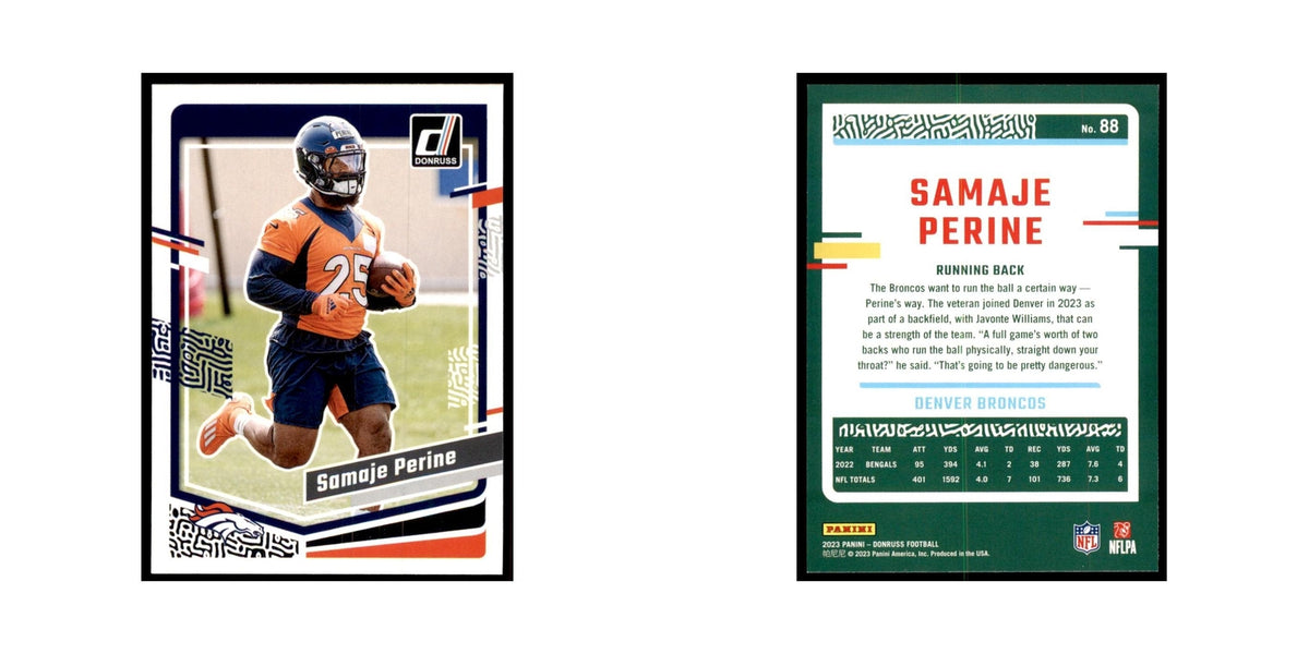 Samaje Perine 2023 Donruss #88 Denver Broncos Football Card NM