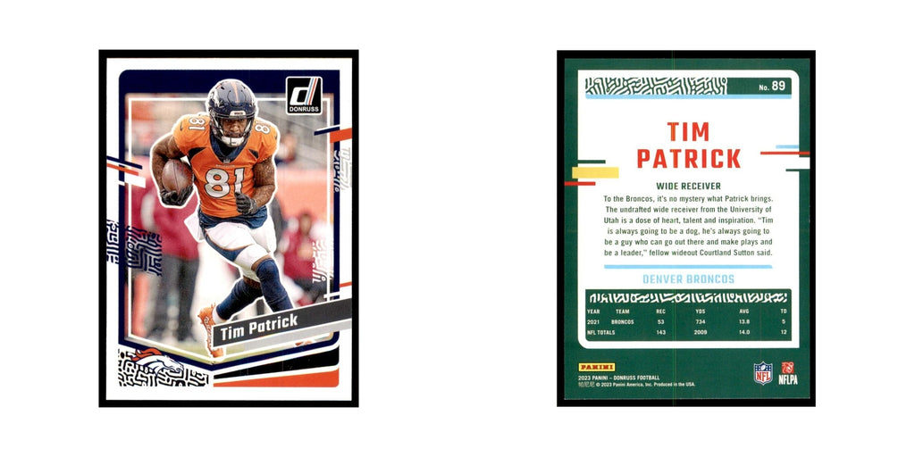 Tim Patrick 2023 Donruss #89 Denver Broncos Football Card NM
