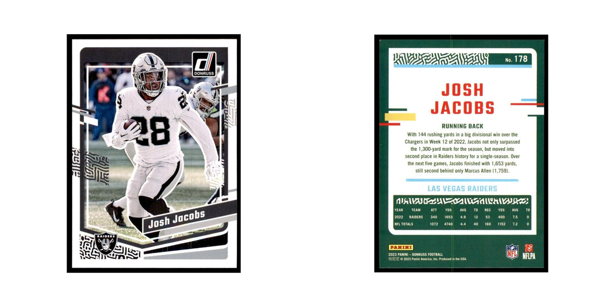 Josh Jacobs 2023 Donruss #178 Las Vegas Raiders Football Card NM