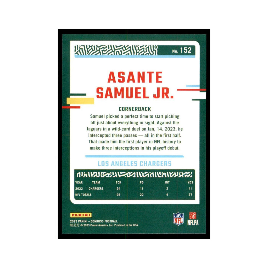 Asante Samuel Jr. 2023 Donruss #152 Los Angeles Chargers Football Card NM