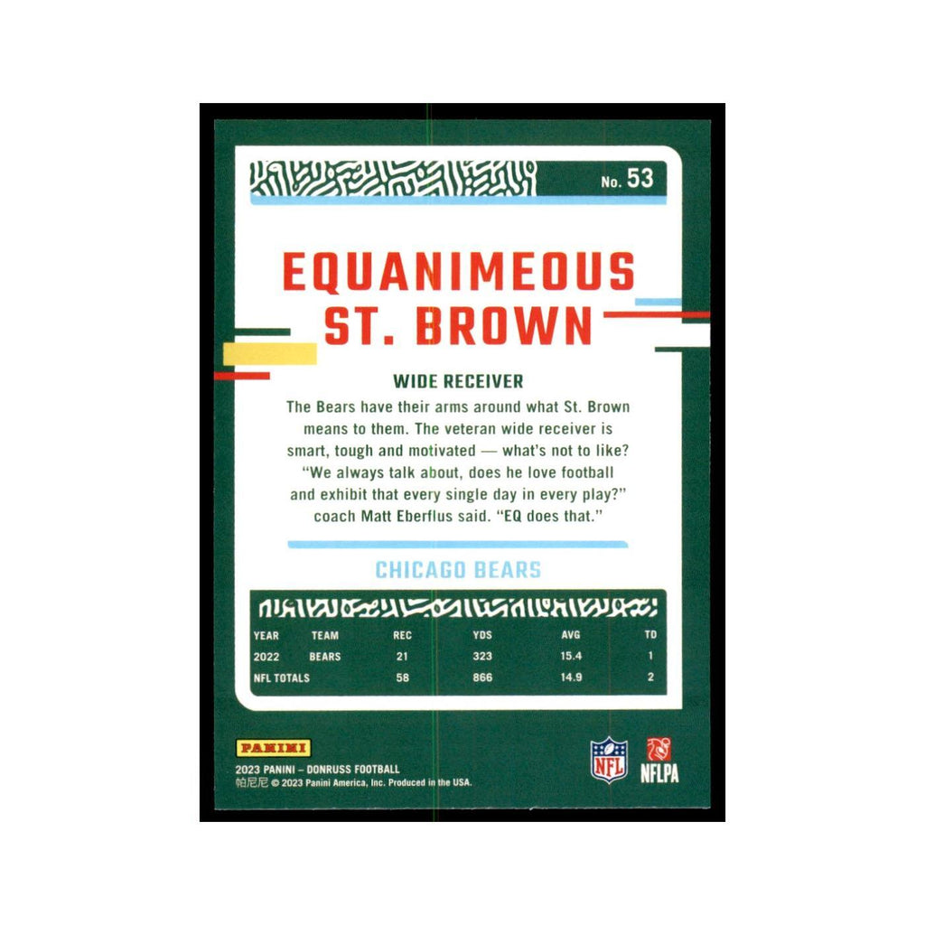 Equanimeous St. Brown 2023 Donruss #53 Chicago Bears Football Card NM