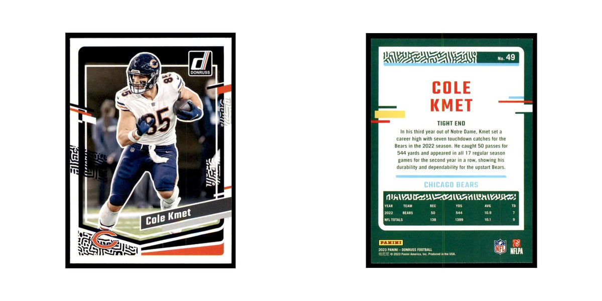 Cole Kmet 2023 Donruss #49 Chicago Bears Football Card NM