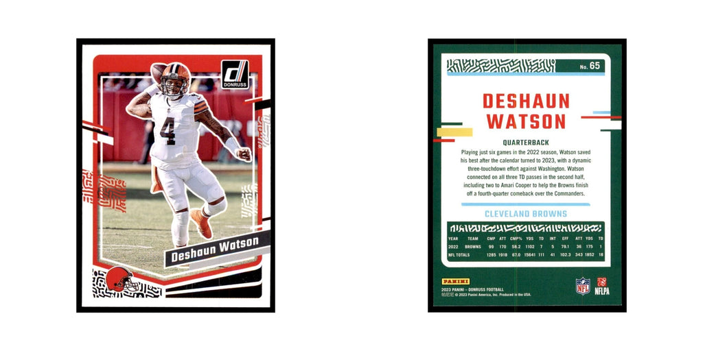 Deshaun Watson 2023 Donruss #65 Cleveland Browns Football Card NM