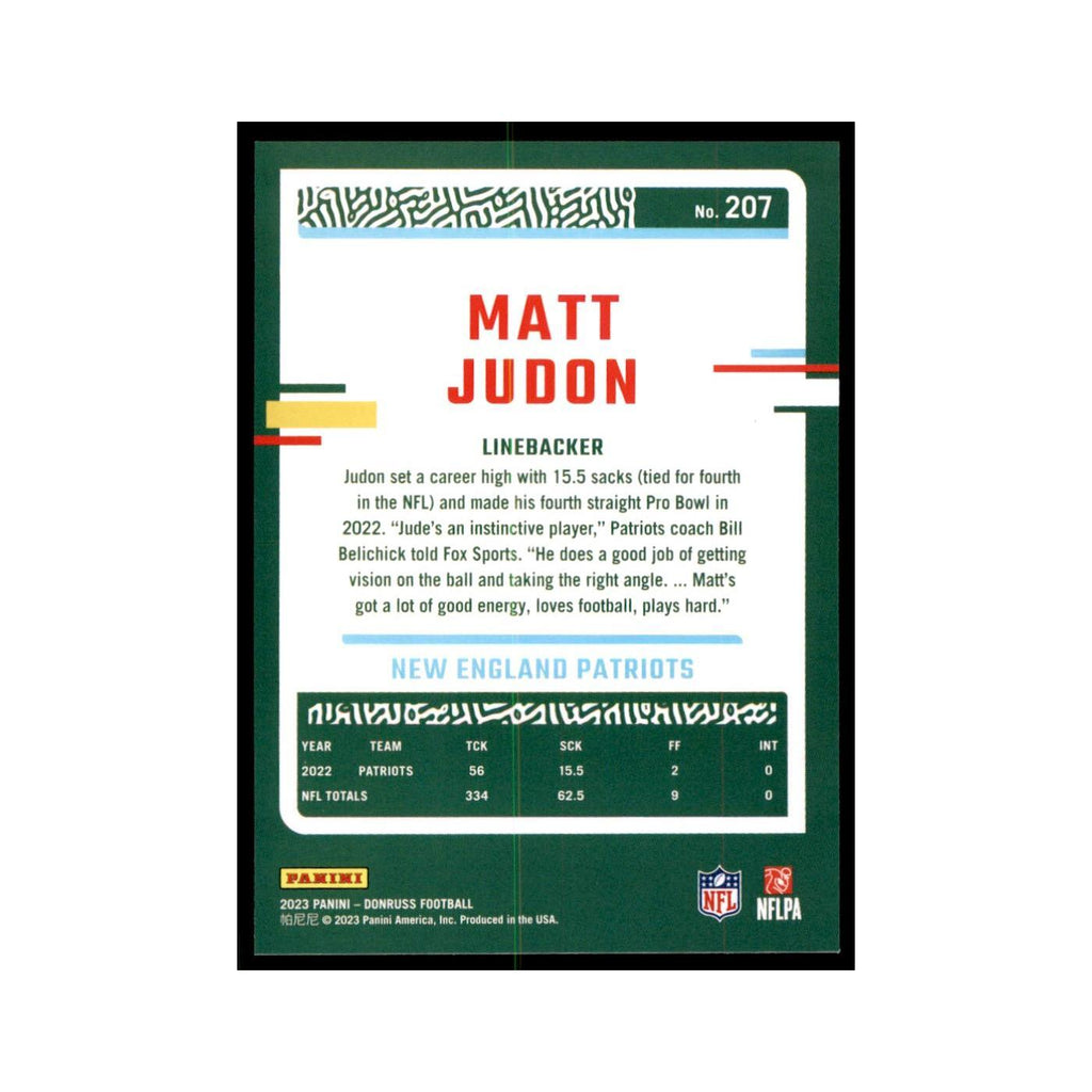 Matt Judon 2023 Donruss #207 New England Patriots Football Card NM