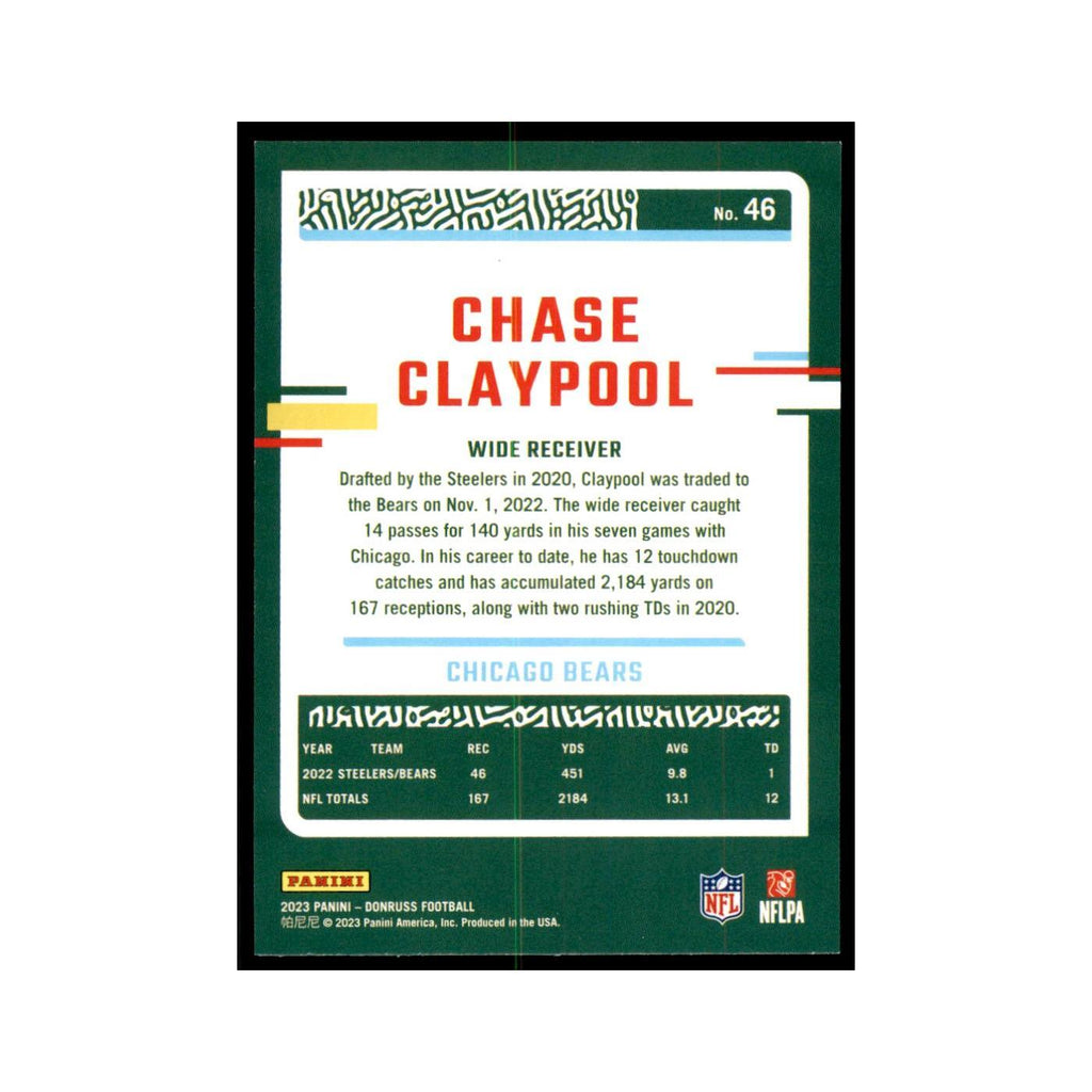 Chase Claypool 2023 Donruss #46 Chicago Bears Football Card NM