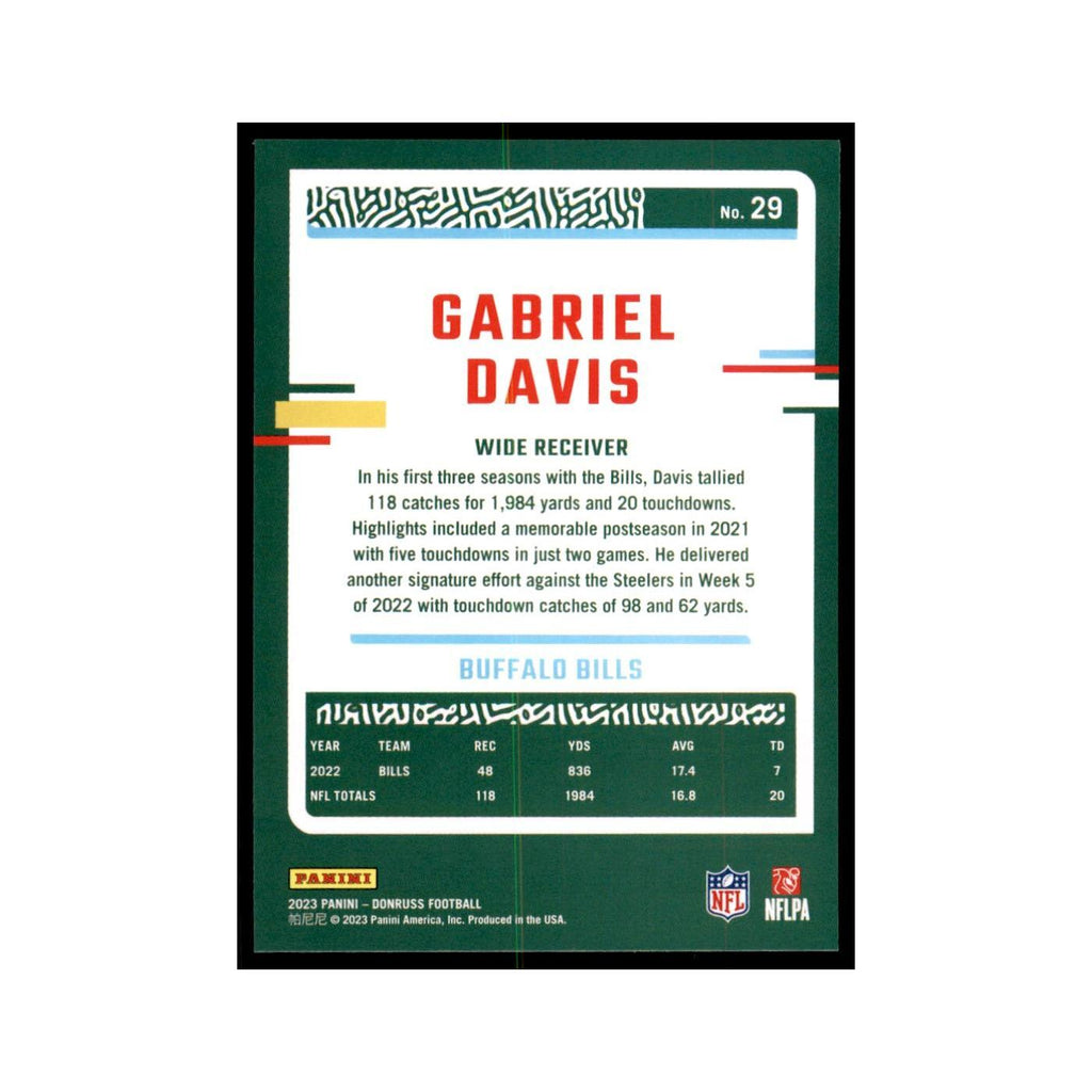 Gabriel Davis 2023 Donruss #29 Buffalo Bills Football Card NM