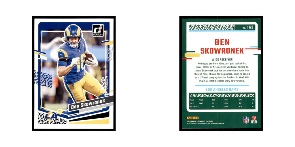 Ben Skowronek 2023 Donruss #163 Los Angeles Rams Football Card NM