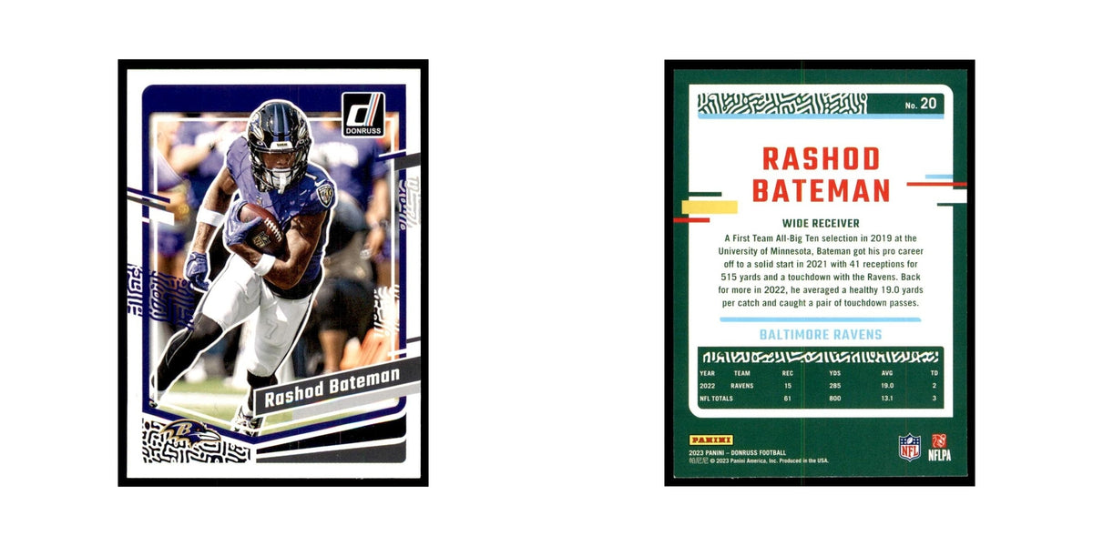 Rashod Bateman 2023 Donruss #20 Baltimore Ravens Football Card NM