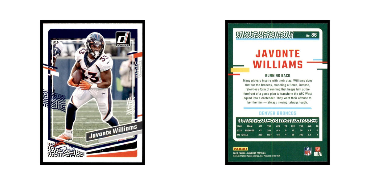 Javonte Williams 2023 Donruss #86 Denver Broncos Football Card NM