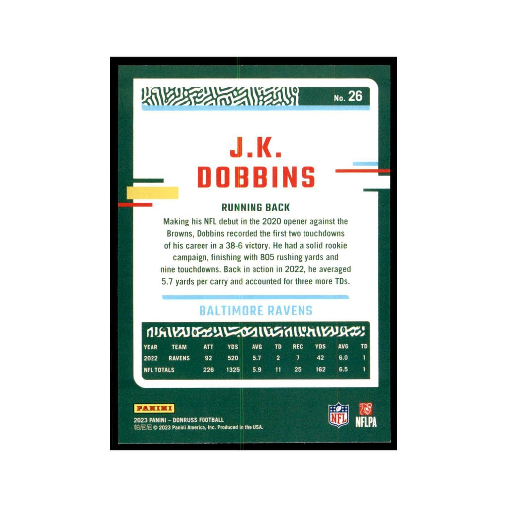 J.K. Dobbins 2023 Donruss #26 Baltimore Ravens Football Card NM