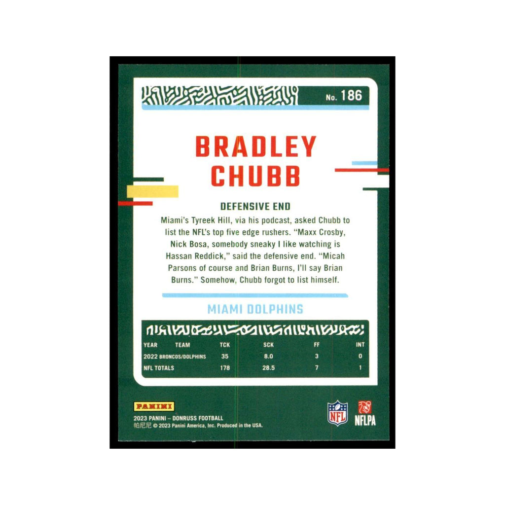 Bradley Chubb 2023 Donruss #186 Miami Dolphins Football Card NM