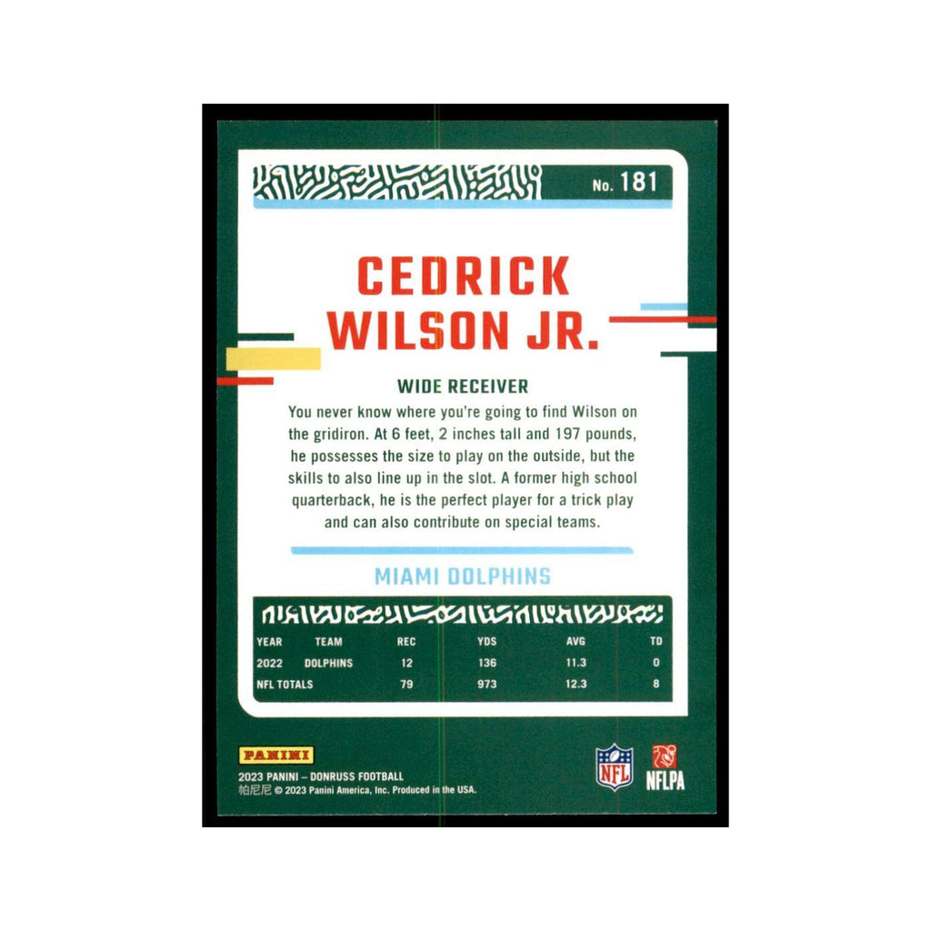 Cedrick Wilson Jr. 2023 Donruss #181 Miami Dolphins Football Card NM