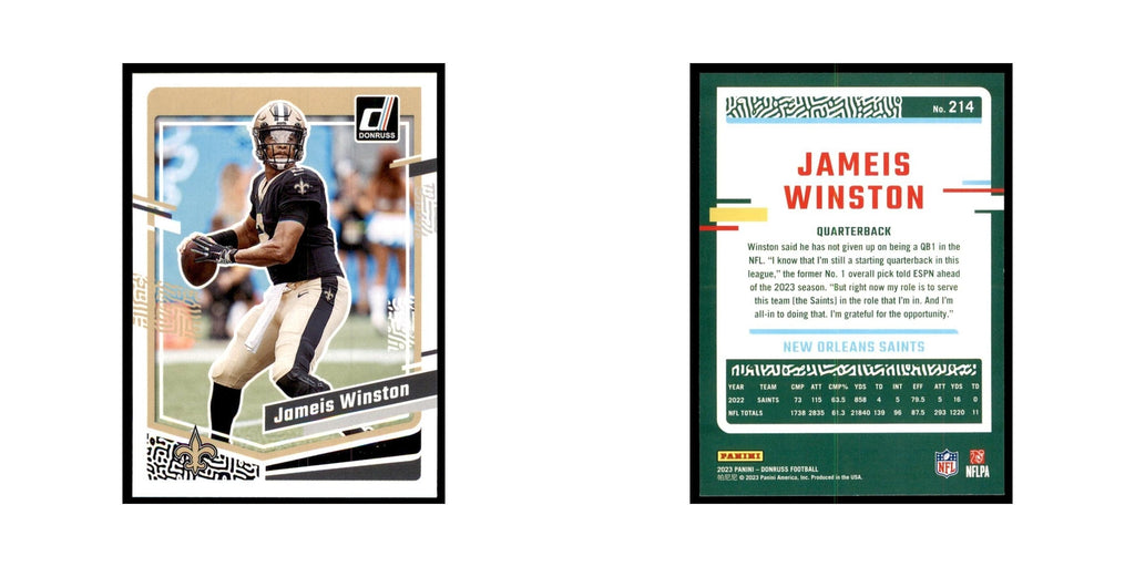 Jameis Winston 2023 Donruss #214 New Orleans Saints Football Card NM