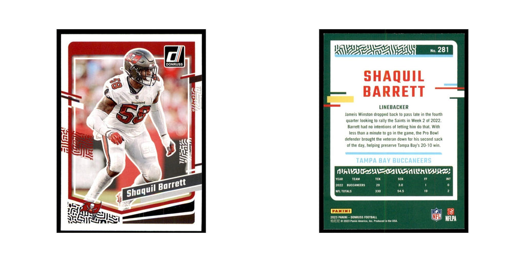 Shaquil Barrett 2023 Donruss #281 Tampa Bay Buccaneers Football Card NM