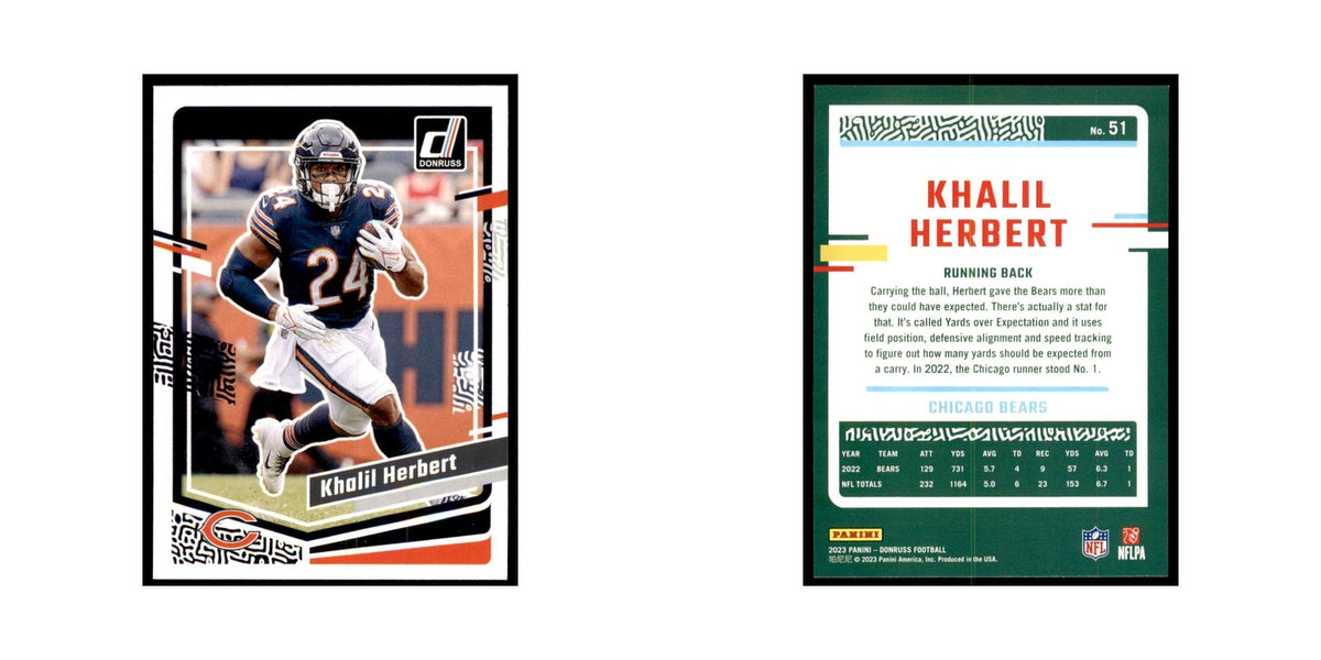 Khalil Herbert 2023 Donruss #51 Chicago Bears Football Card NM