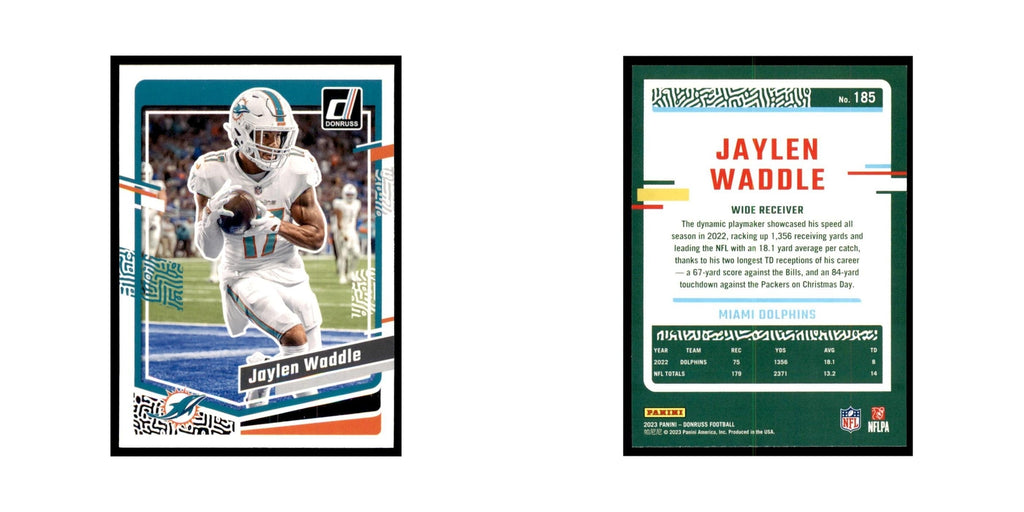 Jaylen Waddle 2023 Donruss #185 Miami Dolphins Football Card NM