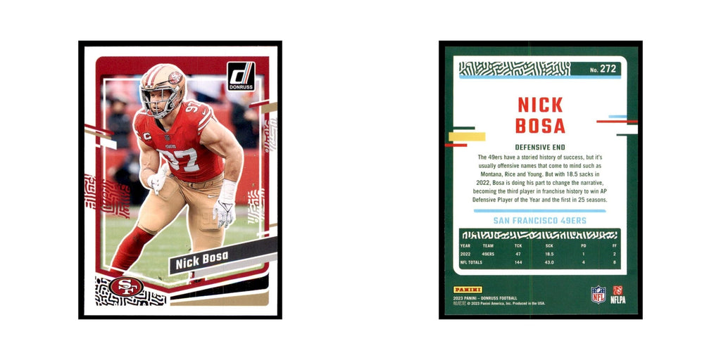 Nick Bosa 2023 Donruss #272 San Francisco 49ers Football Card NM