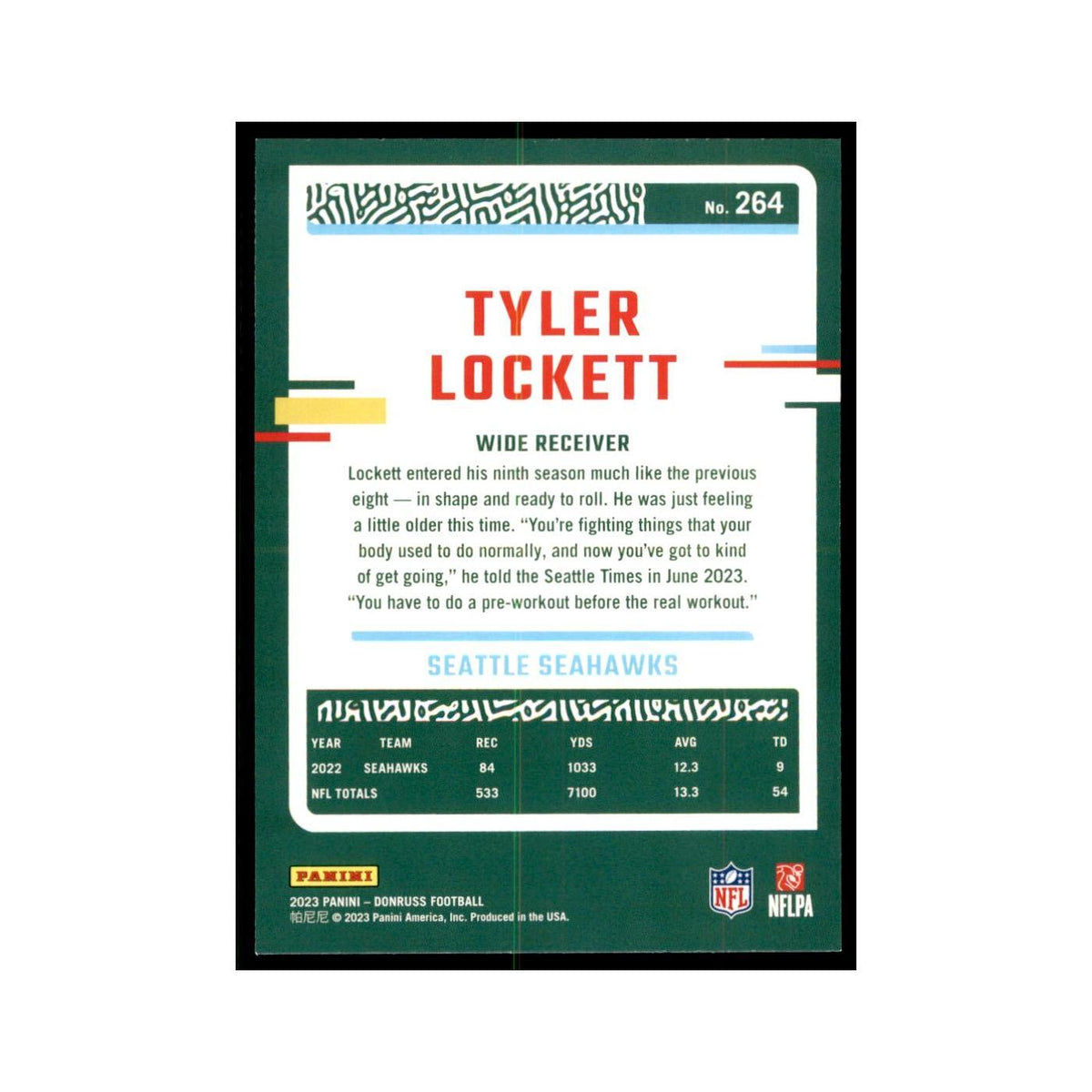 Tyler Lockett 2023 Donruss #264 Seattle Seahawks Football Card NM