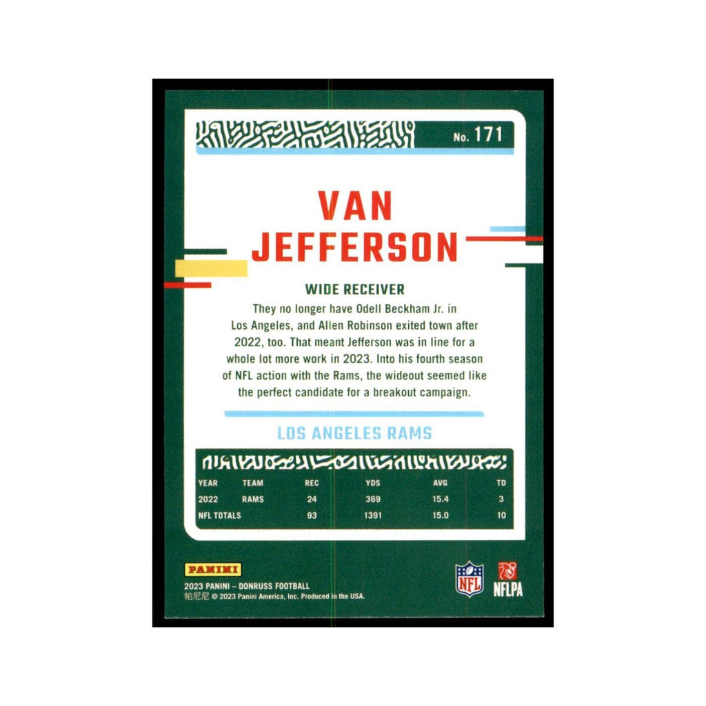 Van Jefferson 2023 Donruss #171 Los Angeles Rams Football Card NM