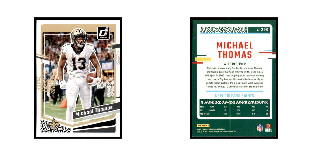 Michael Thomas 2023 Donruss #216 New Orleans Saints Football Card NM