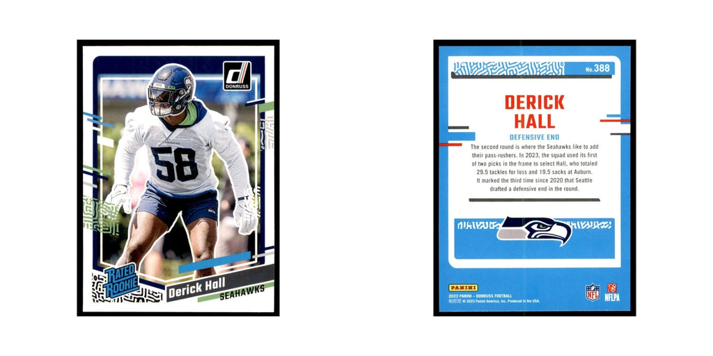 Derick Hall 2023 Donruss #388 Seattle Seahawks Football Card NM