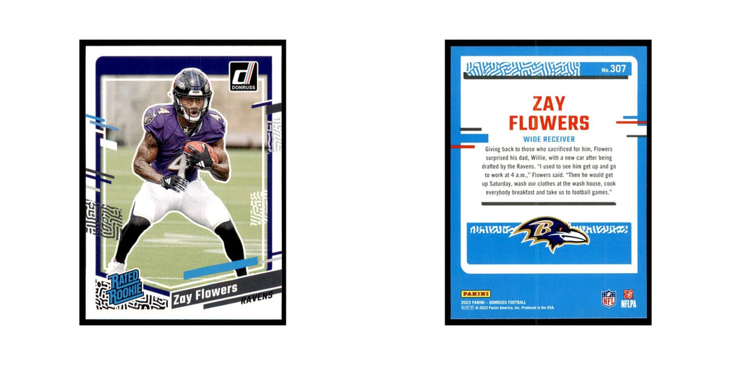 Zay Flowers 2023 Donruss #307 Baltimore Ravens Football Card NM