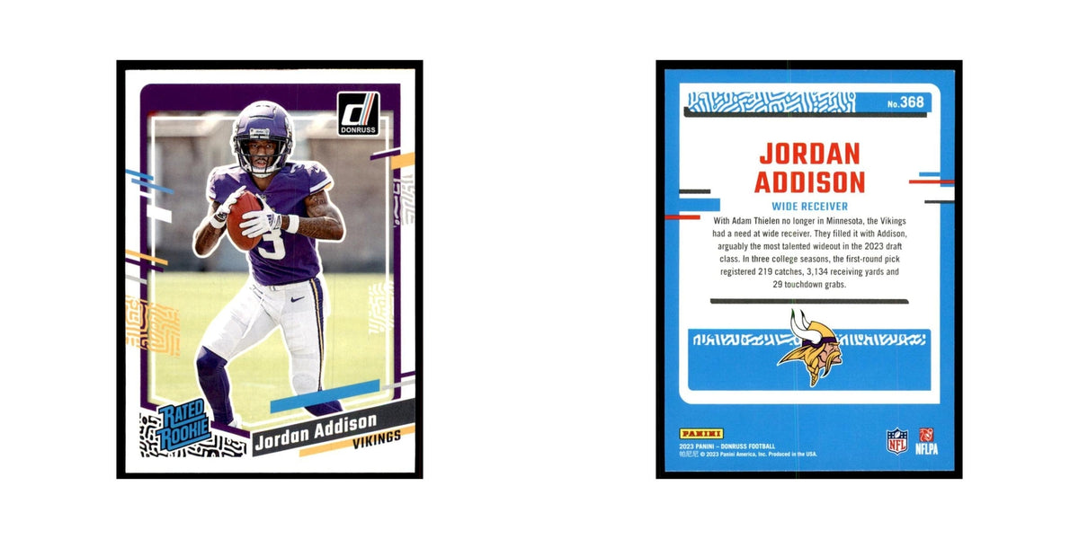 Jordan Addison 2023 Donruss #368 Minnesota Vikings Football Card NM