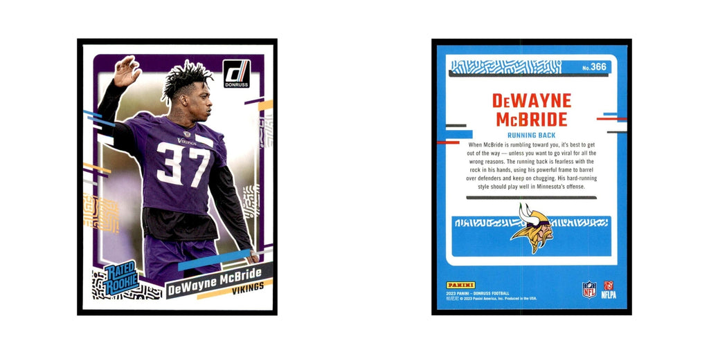 DeWayne McBride 2023 Donruss #366 Minnesota Vikings Football Card NM