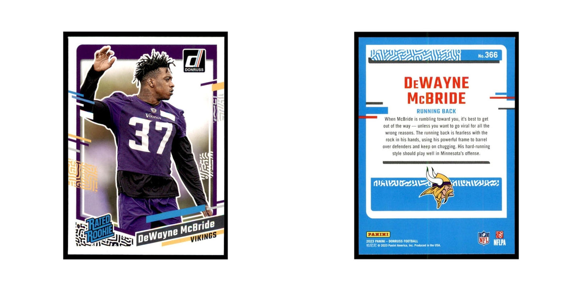 DeWayne McBride 2023 Donruss #366 Minnesota Vikings Football Card NM