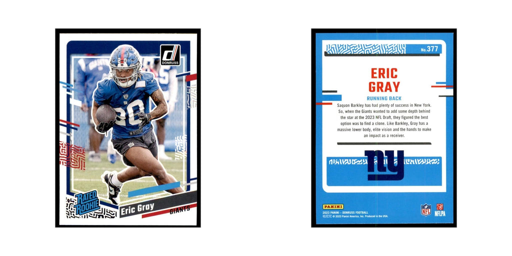 Eric Gray 2023 Donruss #377 New York Giants Football Card NM