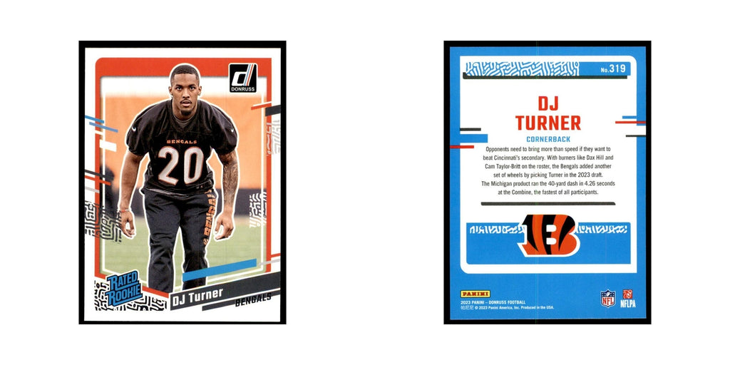 DJ Turner 2023 Donruss #319 Cincinnati Bengals Football Card NM