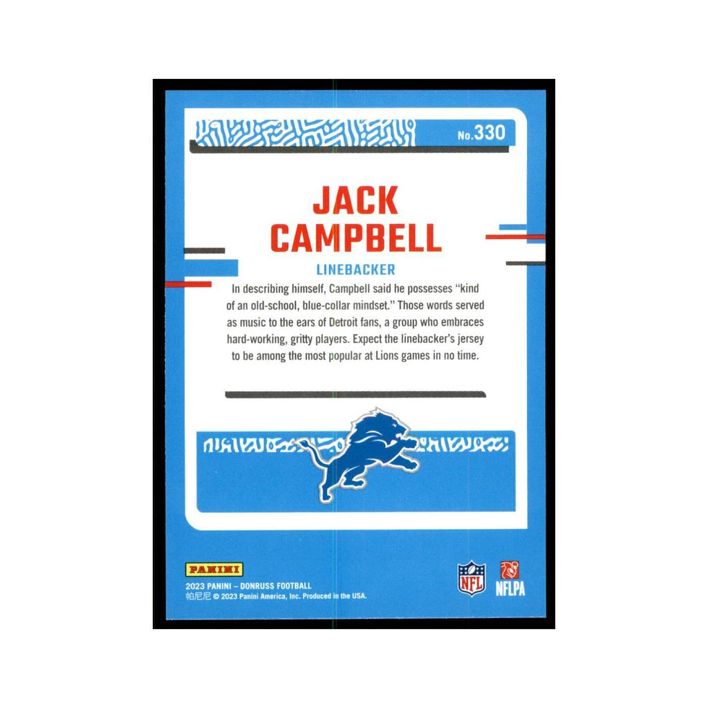 Jack Campbell 2023 Donruss #330 Detroit Lions Football Card NM
