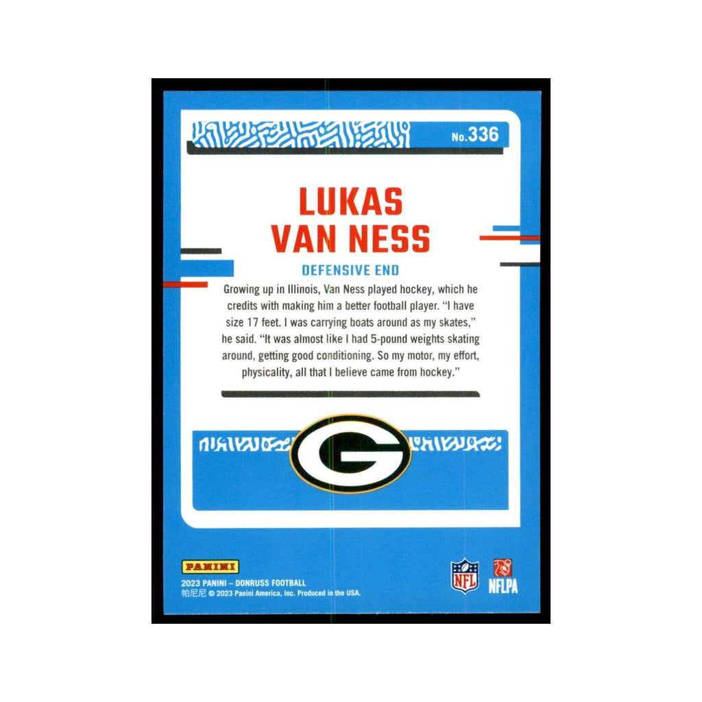 Lukas Van Ness 2023 Donruss #336 Green Bay Packers Football Card NM