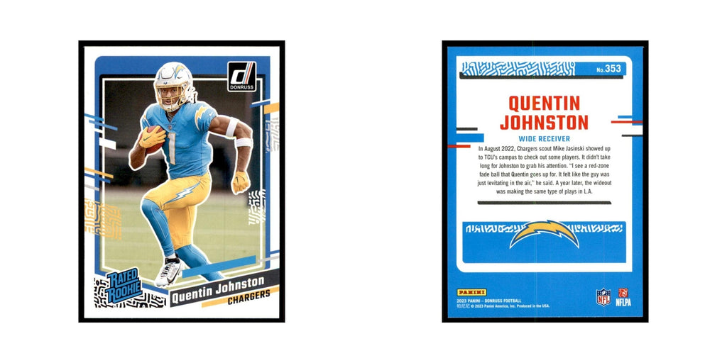 Quentin Johnston 2023 Donruss #353 Los Angeles Chargers Football Card NM