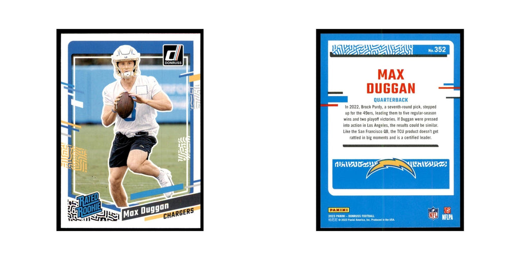 Max Duggan 2023 Donruss #352 Los Angeles Chargers Football Card NM