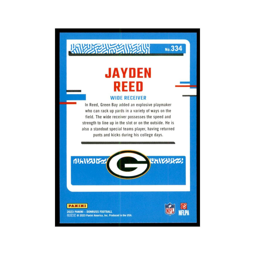 Jayden Reed 2023 Donruss #334 Green Bay Packers Football Card NM