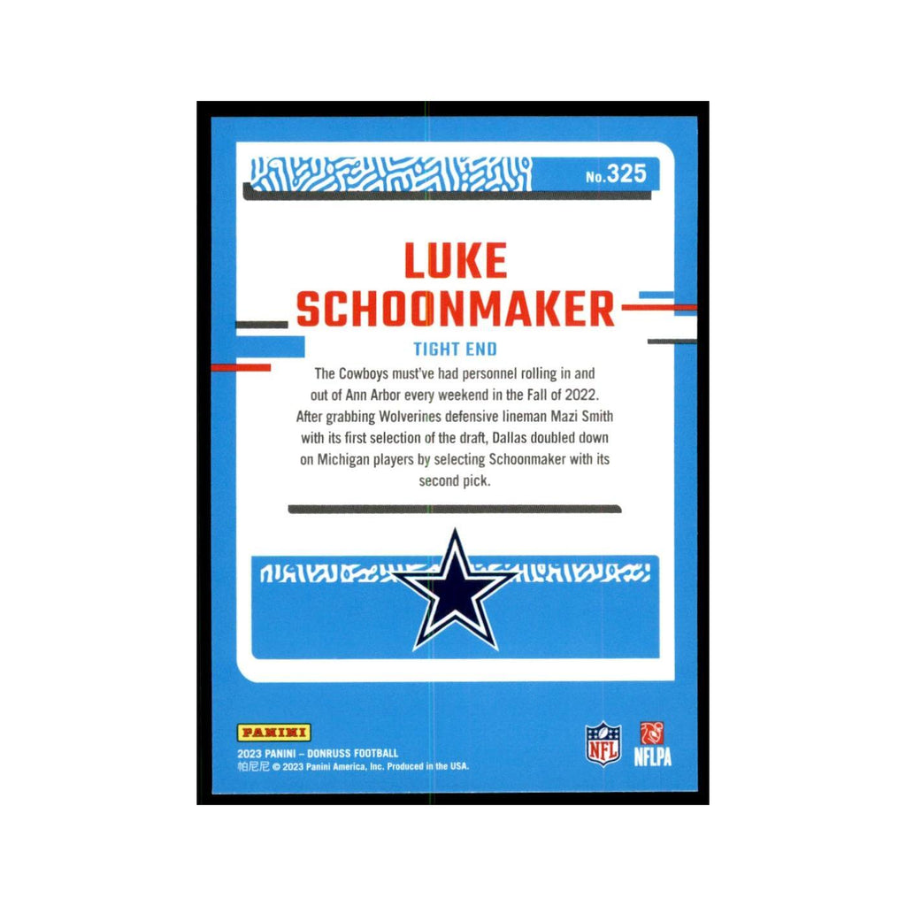 Luke Schoonmaker 2023 Donruss #325 Dallas Cowboys Football Card NM