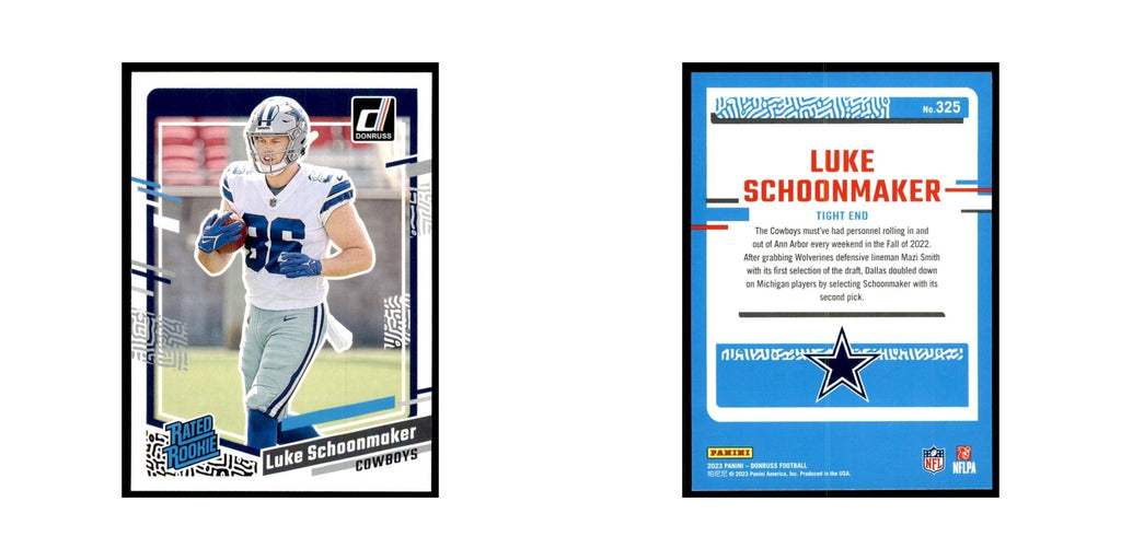 Luke Schoonmaker 2023 Donruss #325 Dallas Cowboys Football Card NM