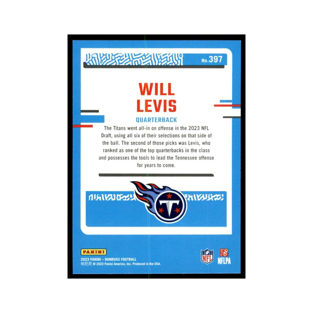 Will Levis 2023 Donruss #397 Tennessee Titans Football Card NM