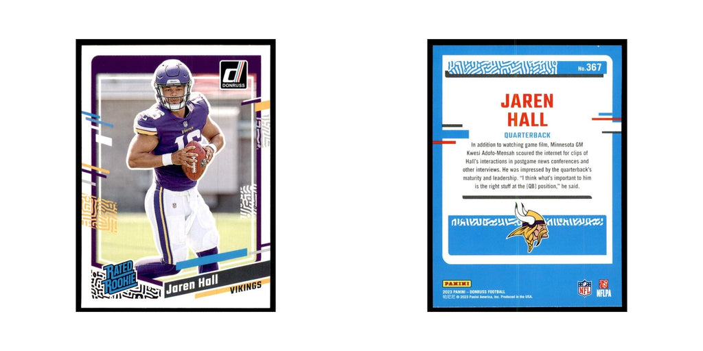 Jaren Hall 2023 Donruss #367 Minnesota Vikings Football Card NM
