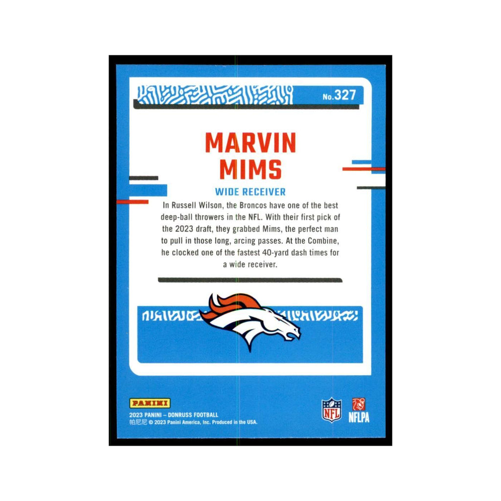 Marvin Mims 2023 Donruss #327 Denver Broncos Football Card NM